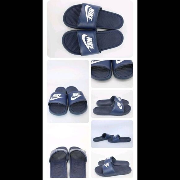 Nike Benassi JDI Men's Sandals Slippers Slides Flip Flops Navy 343880 403 SZ 11. - Picture 1 of 11